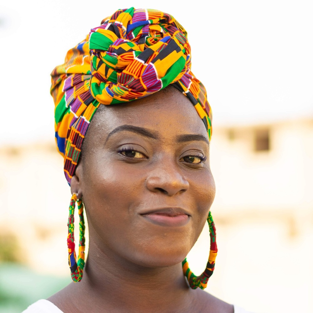 Matching Set: Africa Head Wrap & XL Earrings -K3